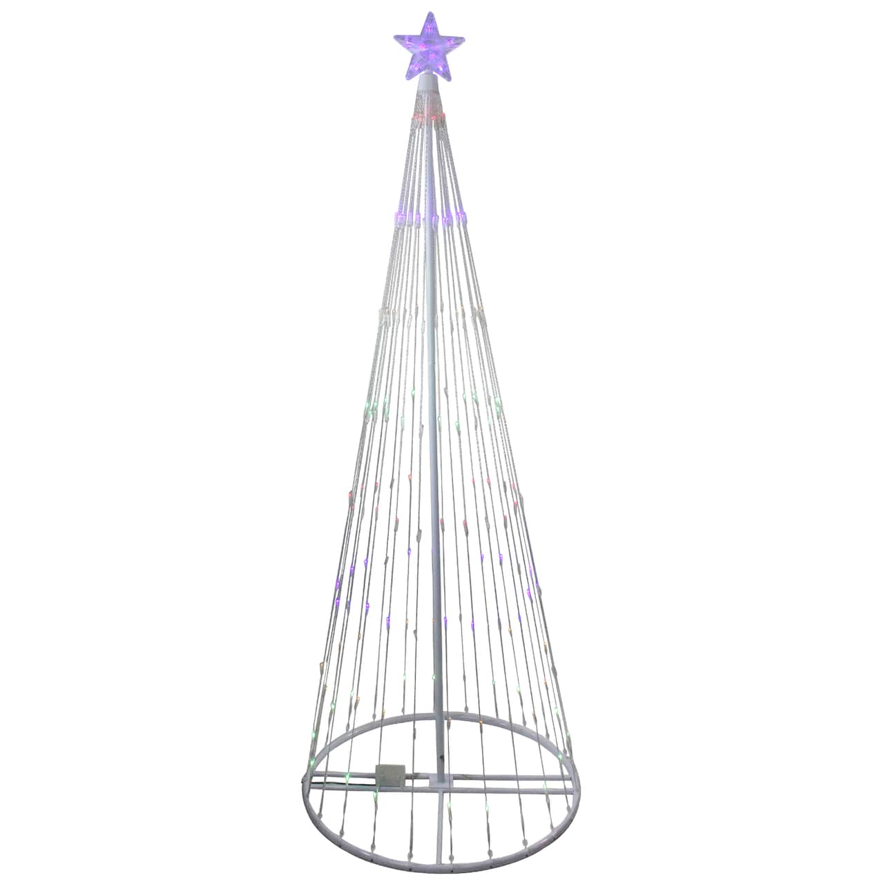 12ft. LED Lighted Multicolor Show Cone Outdoor Decoration Christmas Tree